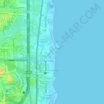 Mappa topografica Mangangate River, altitudine, rilievo