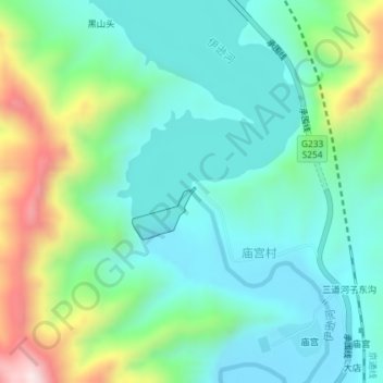 Mappa topografica 伊逊河, altitudine, rilievo