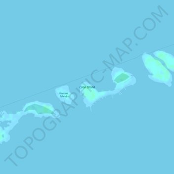 Mappa topografica Cook Island, altitudine, rilievo