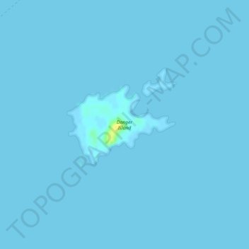 Mappa topografica Danger Island, altitudine, rilievo