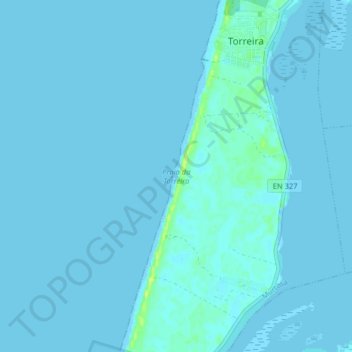 Mappa topografica Praia da Torreira, altitudine, rilievo
