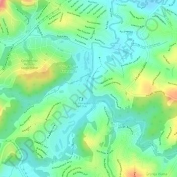 Mappa topografica Rio Cotia, altitudine, rilievo