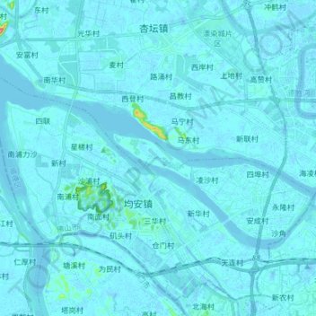 Mappa topografica 东海水道, altitudine, rilievo