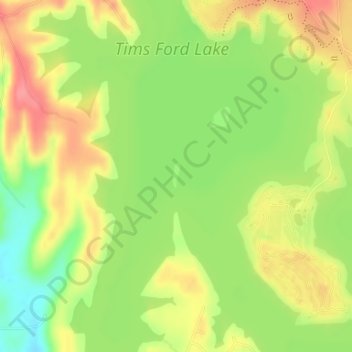 Mappa topografica Tims Ford, altitudine, rilievo