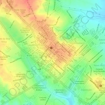 Mappa topografica Praça Artur Gomes, altitudine, rilievo