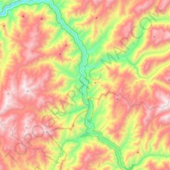 Mappa topografica Selway River, altitudine, rilievo