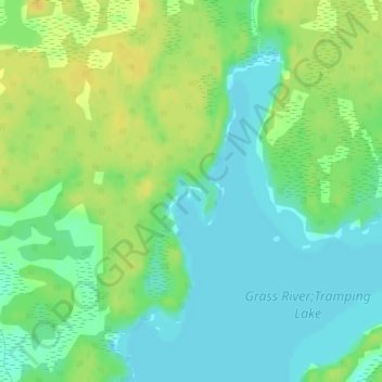 Mappa topografica Grass River;Tramping Lake, altitudine, rilievo
