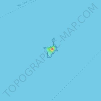 Mappa topografica Isola di Palmaiola, altitudine, rilievo