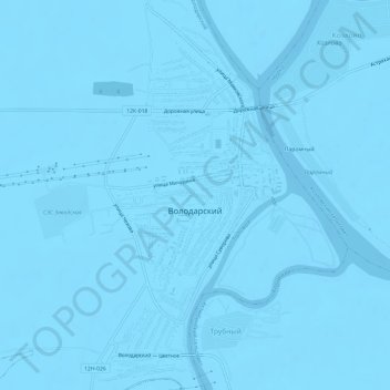 Mappa topografica Володарский, altitudine, rilievo