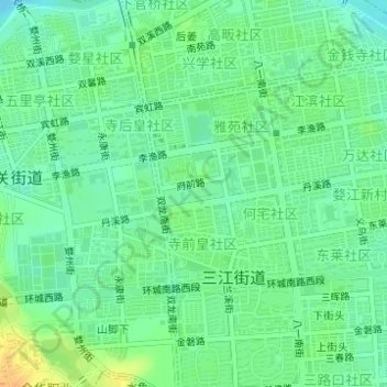 Mappa topografica 市民广场, altitudine, rilievo