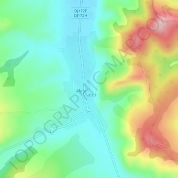 Mappa topografica Matei, altitudine, rilievo