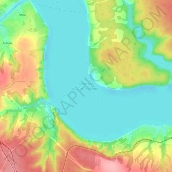 Mappa topografica Камское водохранилище, altitudine, rilievo