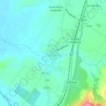 Mappa topografica Parco dei Cento Laghi, altitudine, rilievo