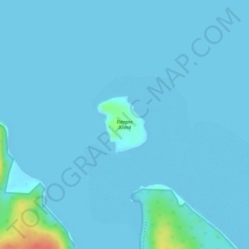 Mappa topografica Estagno Island, altitudine, rilievo