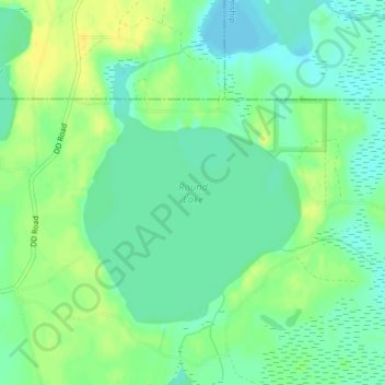 Mappa topografica Round Lake, altitudine, rilievo