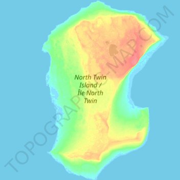 Mappa topografica North Twin Island, altitudine, rilievo