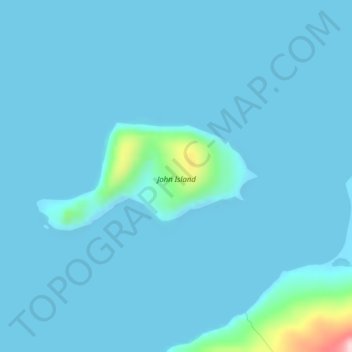 Mappa topografica John Island, altitudine, rilievo