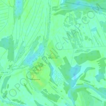 Mappa topografica Артемково, altitudine, rilievo