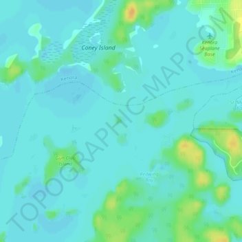Mappa topografica Dingwall Island, altitudine, rilievo