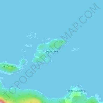 Mappa topografica Isla Rosario, altitudine, rilievo