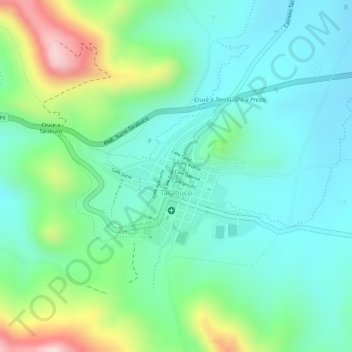 Mappa topografica Tarabuco, altitudine, rilievo