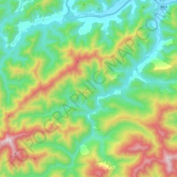 Mappa topografica Wakamarina River, altitudine, rilievo