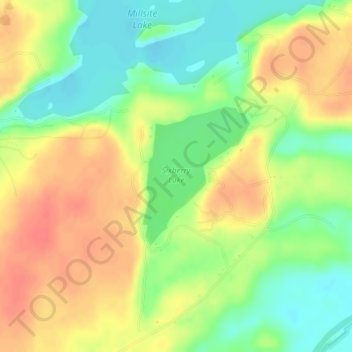 Mappa topografica Sixberry Lake, altitudine, rilievo