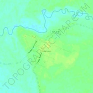 Mappa topografica Казанка, altitudine, rilievo