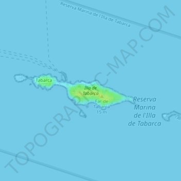 Mappa topografica Isla de Tabarca, altitudine, rilievo