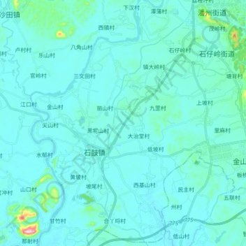 Mappa topografica 高州引鉴总干渠, altitudine, rilievo