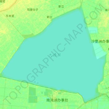 Mappa topografica 大通湖, altitudine, rilievo