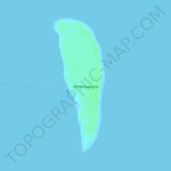 Mappa topografica Klein Curaçao, altitudine, rilievo