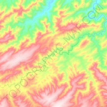 Mappa topografica Córrego-grande, altitudine, rilievo