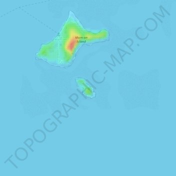 Mappa topografica Antokon Island, altitudine, rilievo