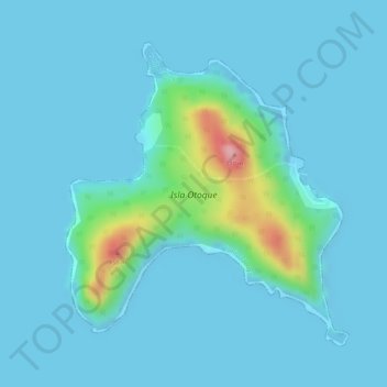 Mappa topografica Isla Otoque, altitudine, rilievo