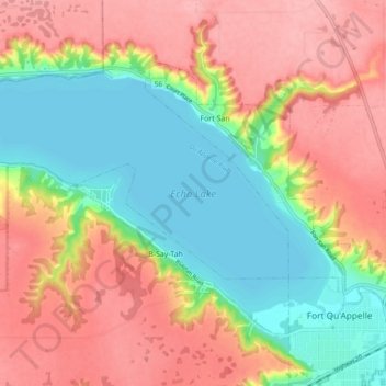 Mappa topografica Echo Lake, altitudine, rilievo