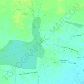 Mappa topografica Thaiyur Lake Outlet, altitudine, rilievo