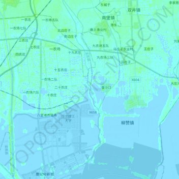 Mappa topografica 潮河, altitudine, rilievo