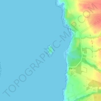 Mappa topografica Ilha do Pessegueiro, altitudine, rilievo