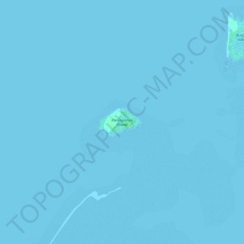 Mappa topografica Parunponon Island, altitudine, rilievo