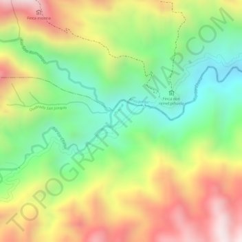 Mappa topografica China Alta, altitudine, rilievo