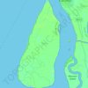 Mappa topografica Sagar Island, altitudine, rilievo