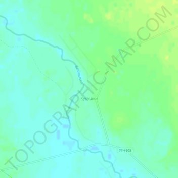 Mappa topografica Кукушки, altitudine, rilievo