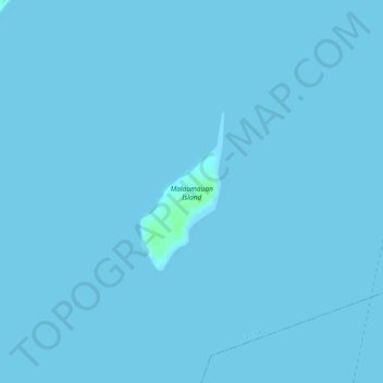 Mappa topografica Malaumauan Island, altitudine, rilievo