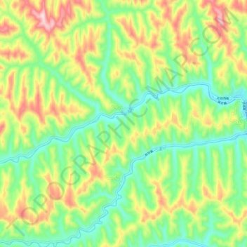 Mappa topografica 北洛河, altitudine, rilievo