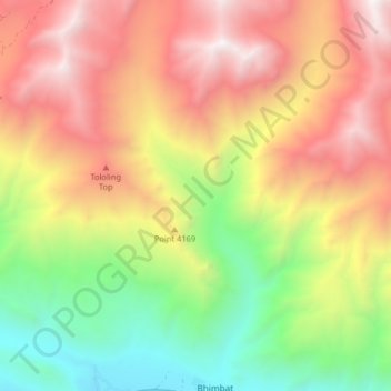 Mappa topografica Bhimbat Nala, altitudine, rilievo