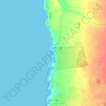 Mappa topografica Praia da Samoqueira, altitudine, rilievo