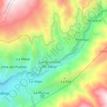Mappa topografica Chama, altitudine, rilievo