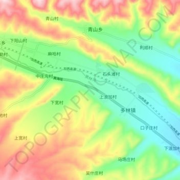 Mappa topografica 黑林河, altitudine, rilievo