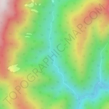 Mappa topografica Kiwi Stream, altitudine, rilievo